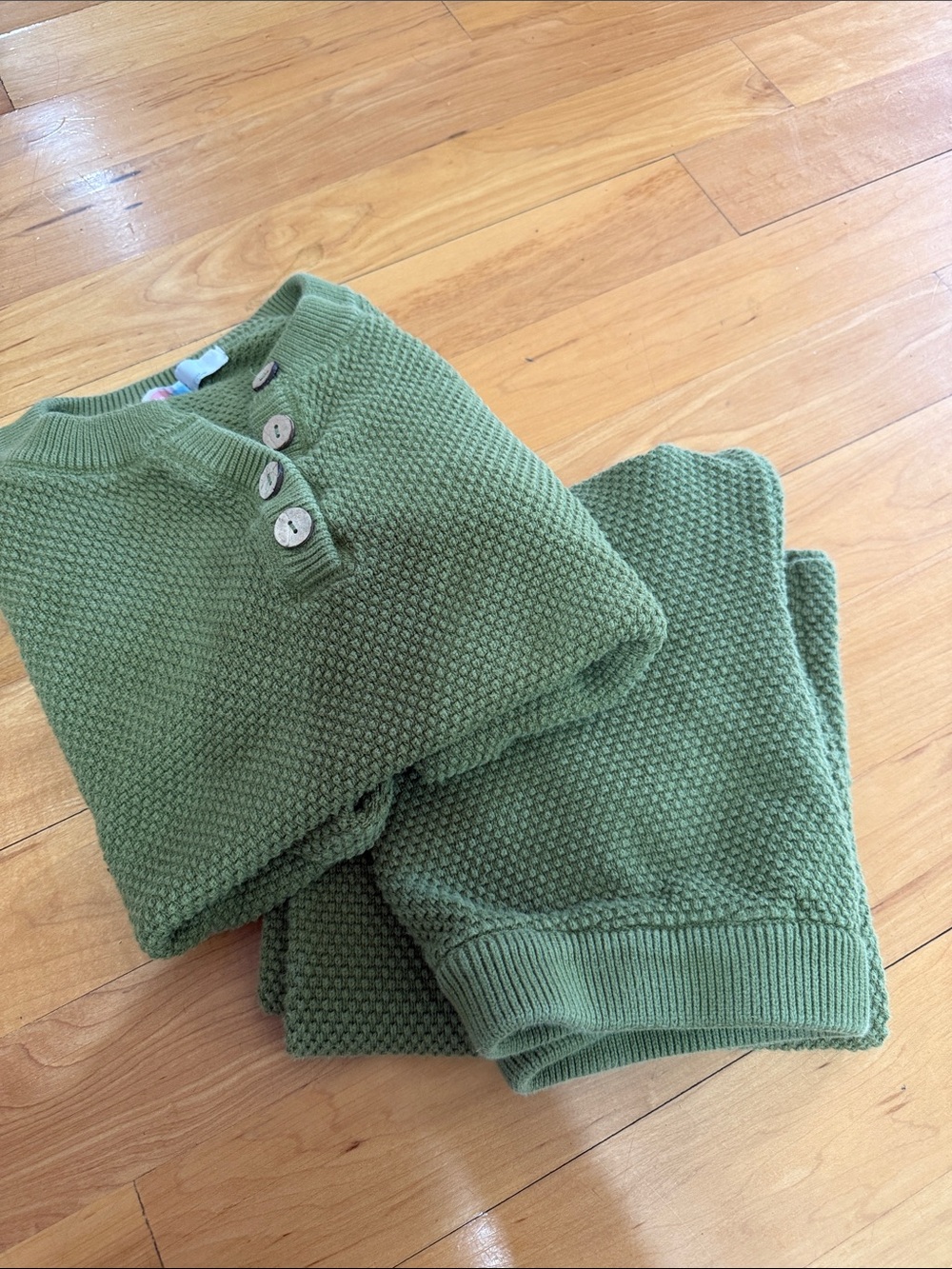 Free People Beach Olive Green Knit Lounge Set